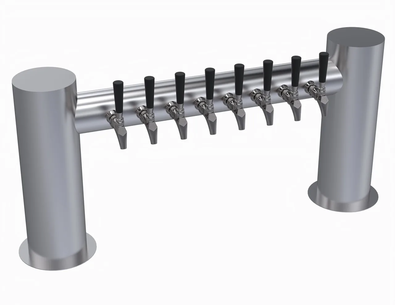 Krowne KMH-8S Draft Beer Tower, 2‑Column, 41" Flange, Glycol Cooled, Stainless Steel, 7‑12 Taps
