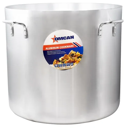 Omcan USA 43377 Stock Pot – 140‑Qt Aluminum Construction, for High‑Volume Cooking