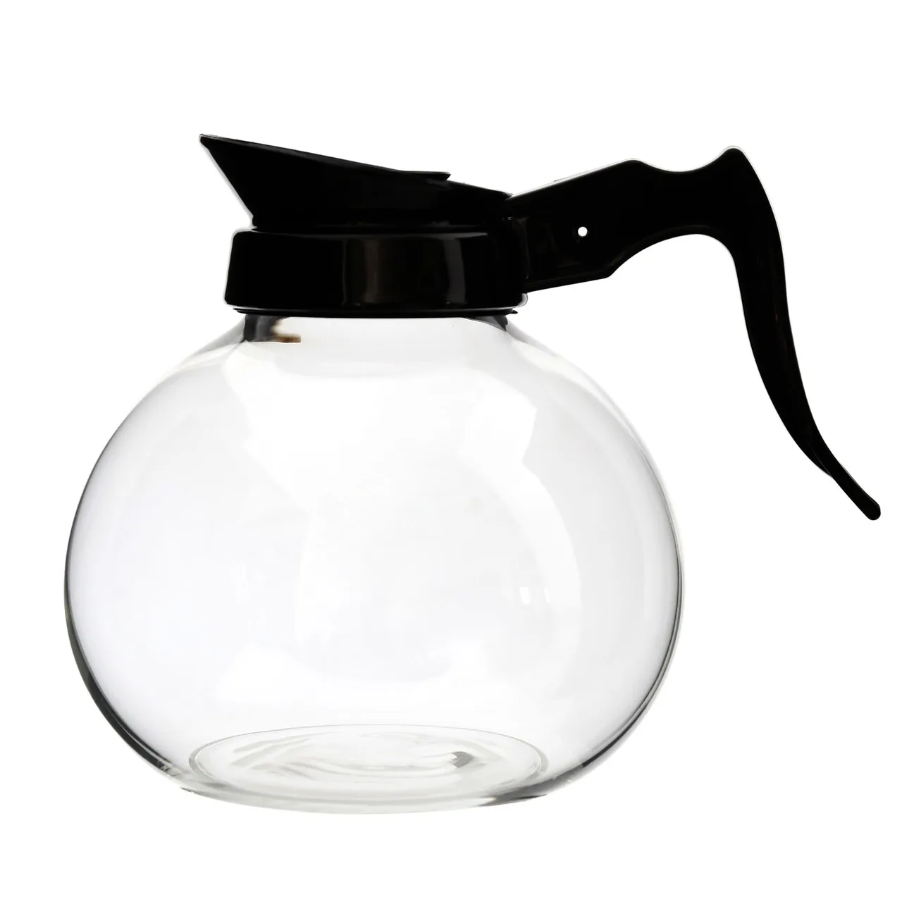 CAC China BVCD-64K-G Coffee Decanter, 64oz Glass, Black Handle, Ergonomic Spout