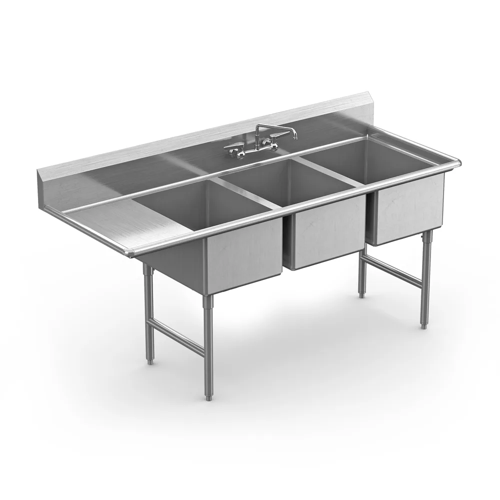 Winholt WS3T1818LD18 Three Compartment Sink