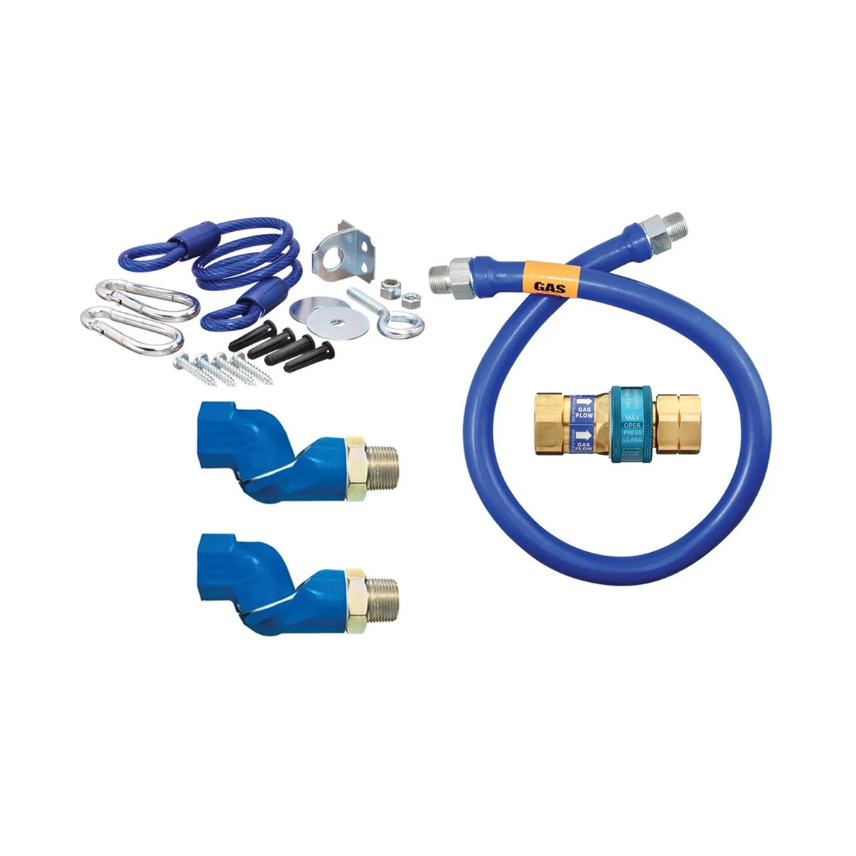 Dormont 16100BPQ2SR36 SnapFast 36" Gas Connector Kit w/ Two Swivels and Restraining Cable, 1" Dia.
