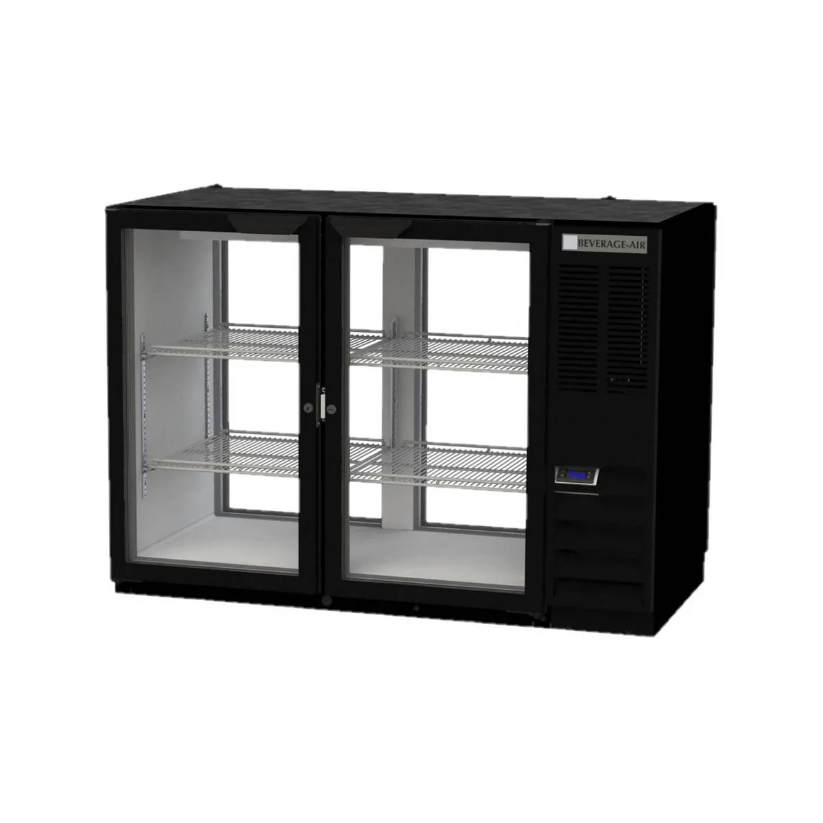 Beverage Air BB48HC-1-G-PT-B 48" Pass-Thru Glass Door Back Bar Cooler