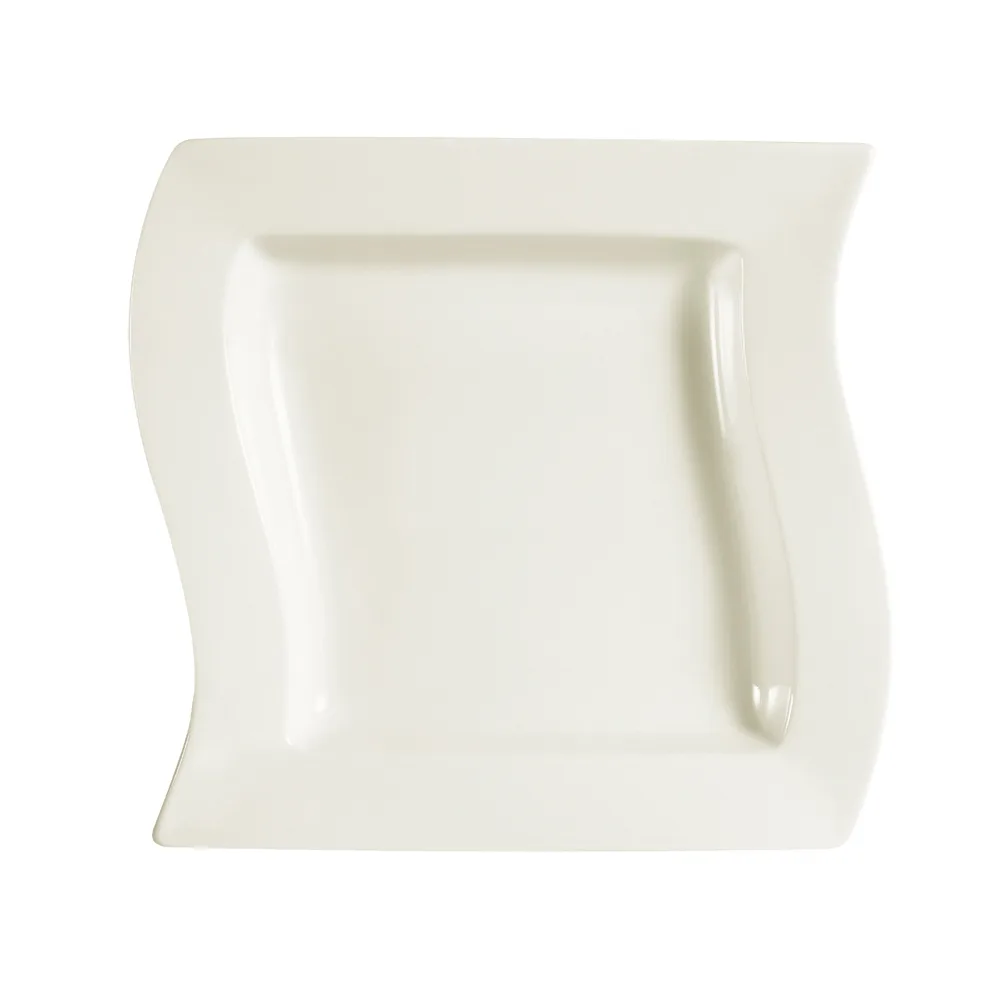 CAC China SOH-120 - Square 24‑Oz White Ceramic Pasta Bowl, 10" x 10" x 2", Dishwasher Safe - 1 Dozen