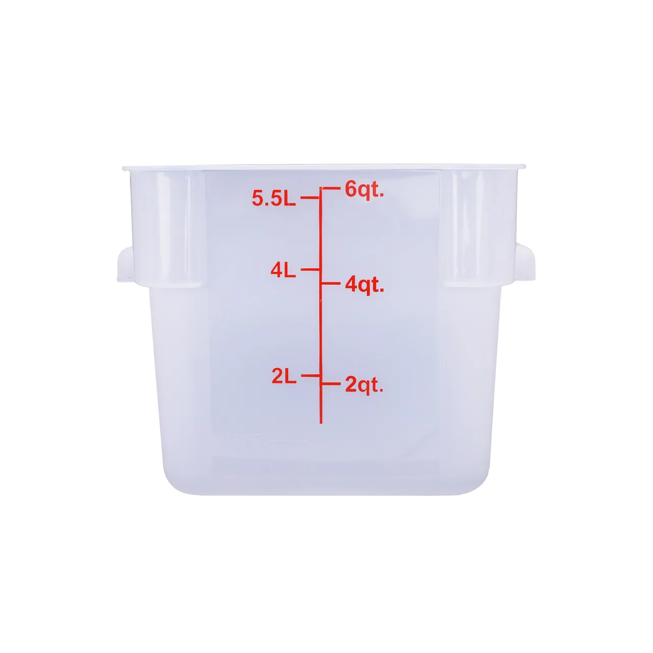 CAC China FS2P-SQ6T 6-Quart Food Storage Container, Stackable, Polypropylene, Translucent, BPA-Free