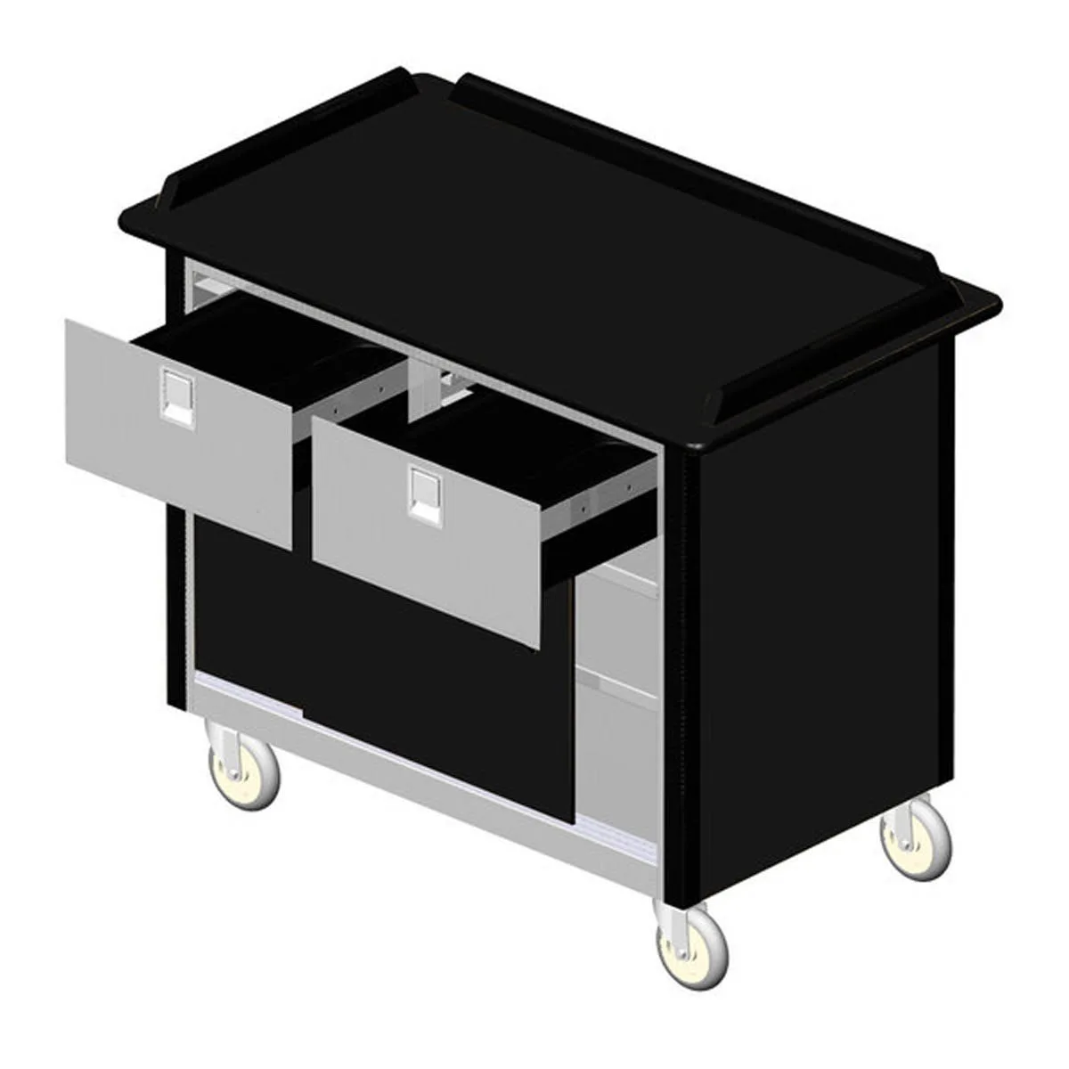 Lakeside 690-40 Food Cart w/ Drawers, Expanded Stainless Steel Storage Compartment