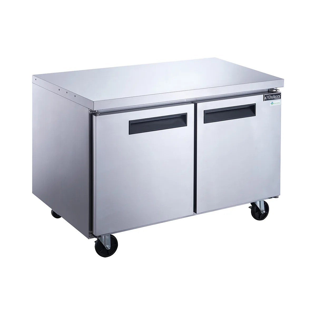 Dukers Appliance Co DUC48F 48" 2-Solid Door Undercounter Freezer, Stainless Steel, 12.21 cu. ft.