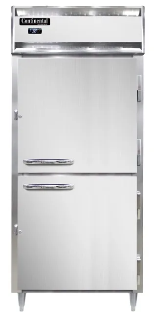 Continental Refrigerator D1RXNSAPTHD-SD-GD 36" 1-Section Pass-Thru Refrigerator, 32 cu. ft., Solid & Glass Door