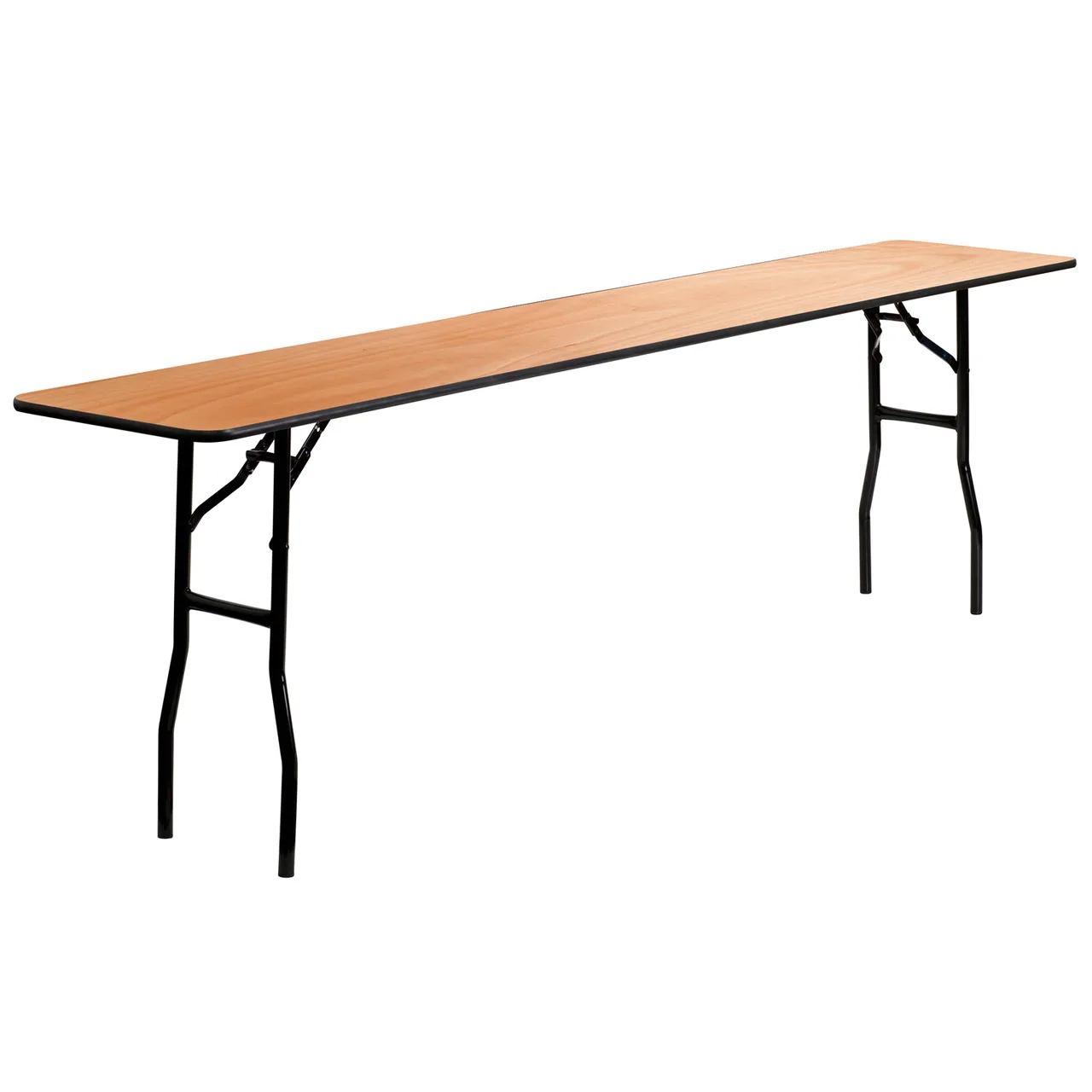 Flash Furniture YT-WTFT18X96-TBL-GG Folding Training Table, 96"W x 18"D x 30-1/4"H, 220 lbs, Rectangular Plywood Top, Black PVC Edge, Steel Legs