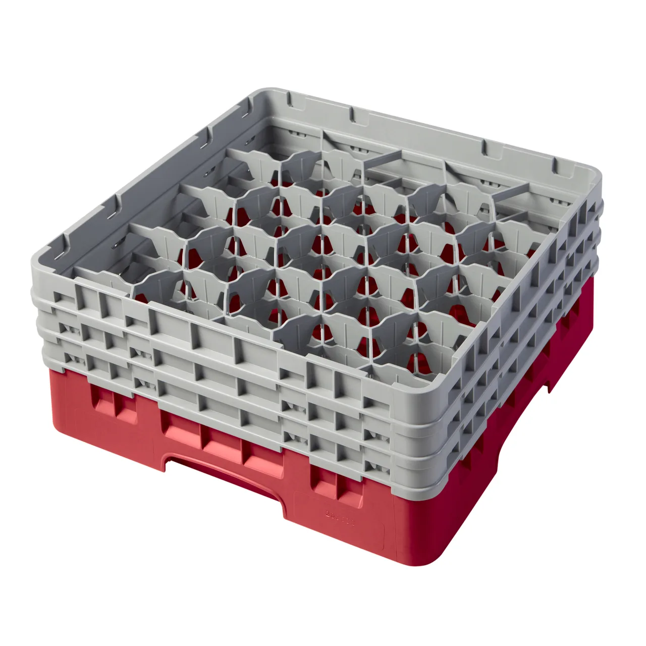 Cambro 20S638163 Camrack Glass Rack, Red, Full Size, 19-3/4 x 19-3/4, 20 Compartments