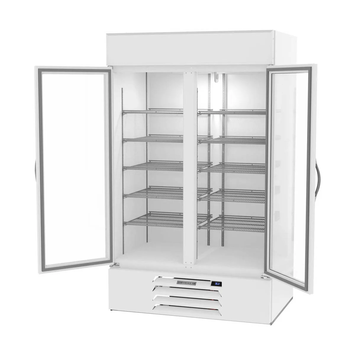 Beverage Air MMR44HC-1-W 47" Two Glass Door Merchandiser Refrigerator in White, 40. cu. ft.