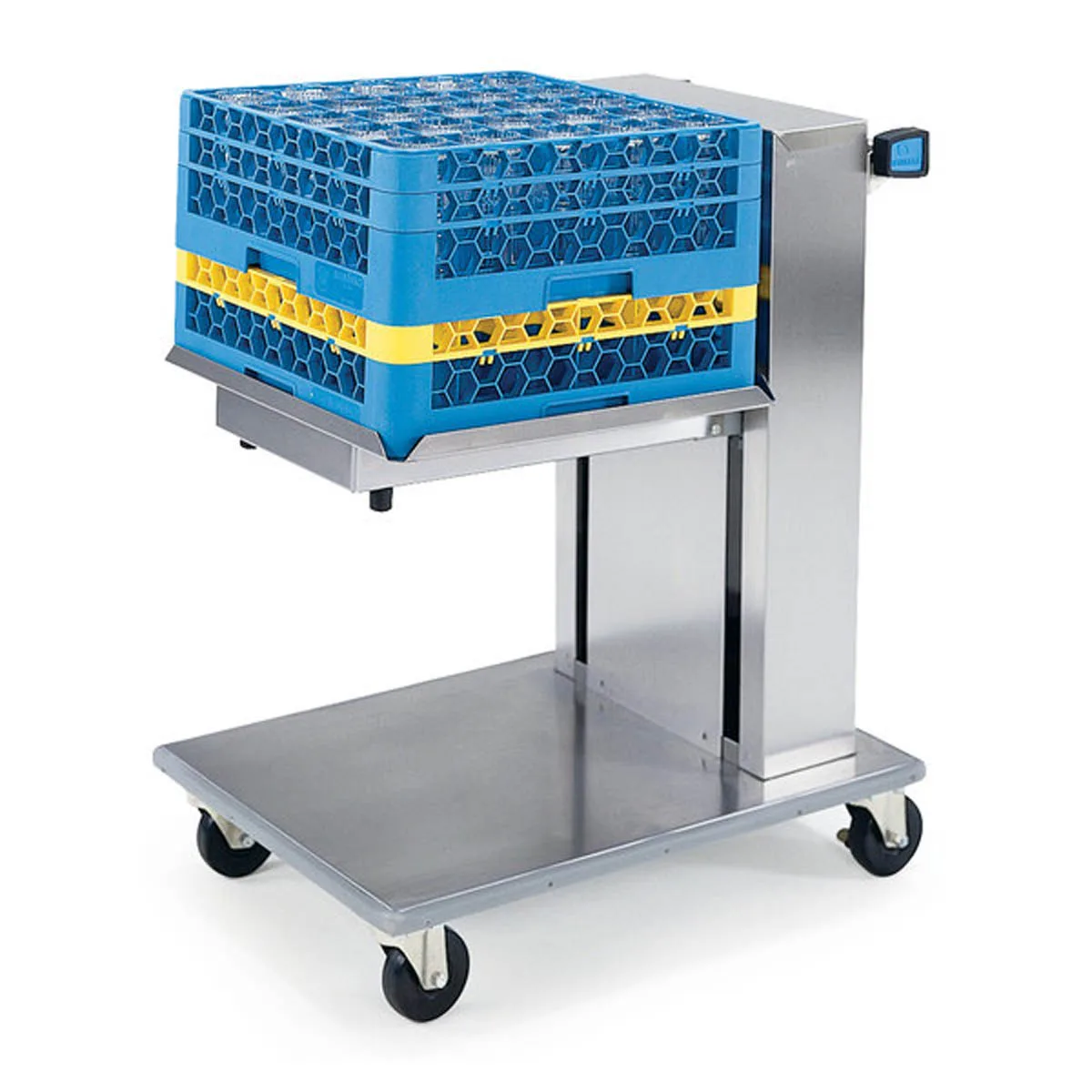 Lakeside 819 Stainless Steel Mobile Cantilever Tray Dispenser for 15" x 20" Trays