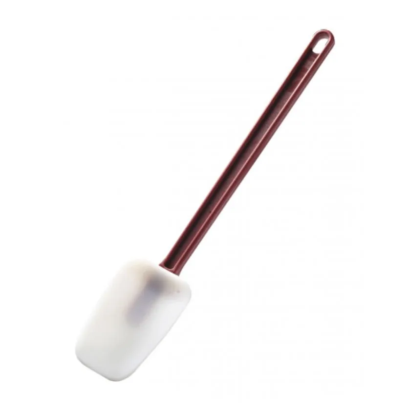 Omcan USA 80063 Spoonula – 16" Length, Red Handle, White Silicone Head, Commercial Kitchen Utensil