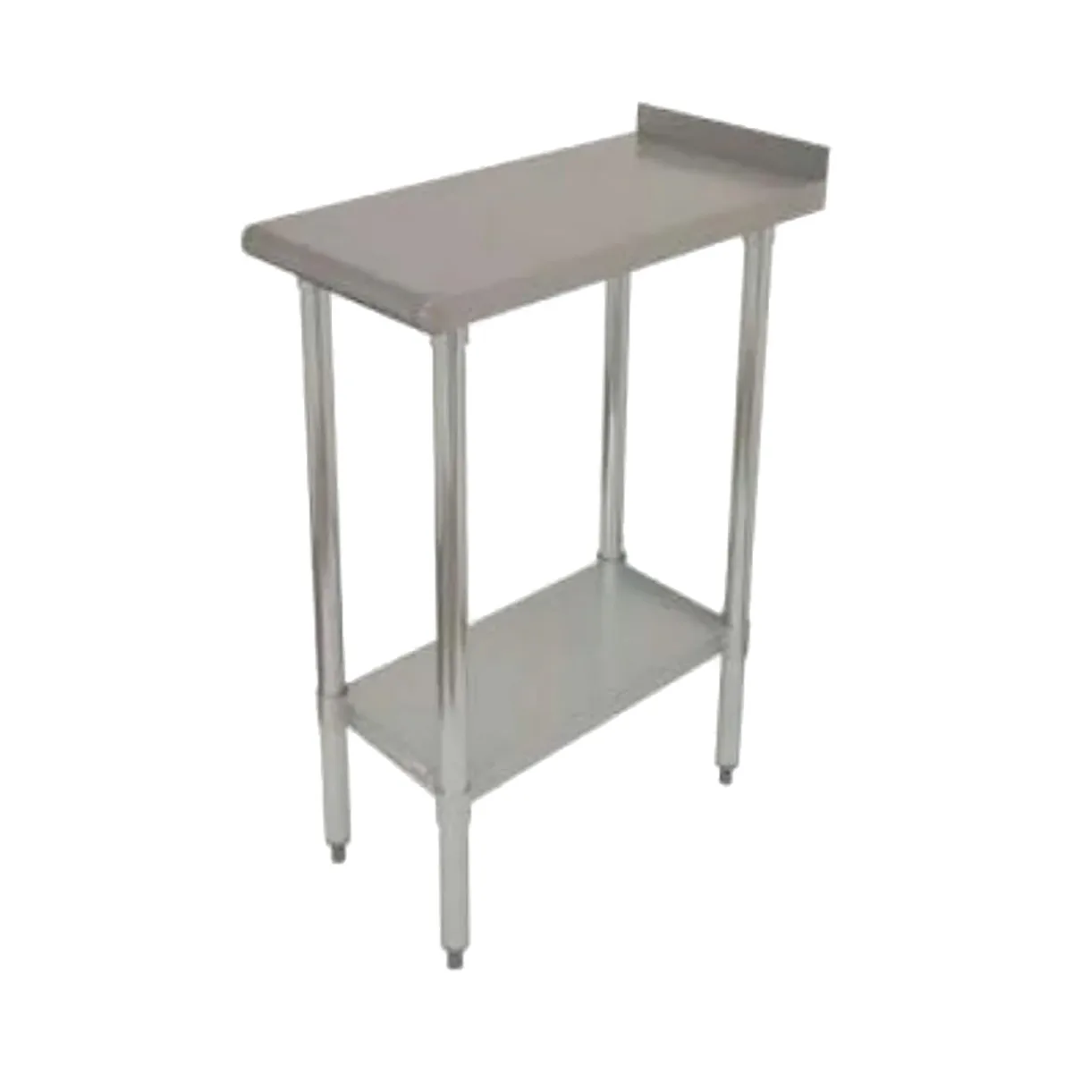 Serv-Ware FTG-3018-4 18" Open Base Work Table with Undershelf / Upturn - 18 Gauge Top