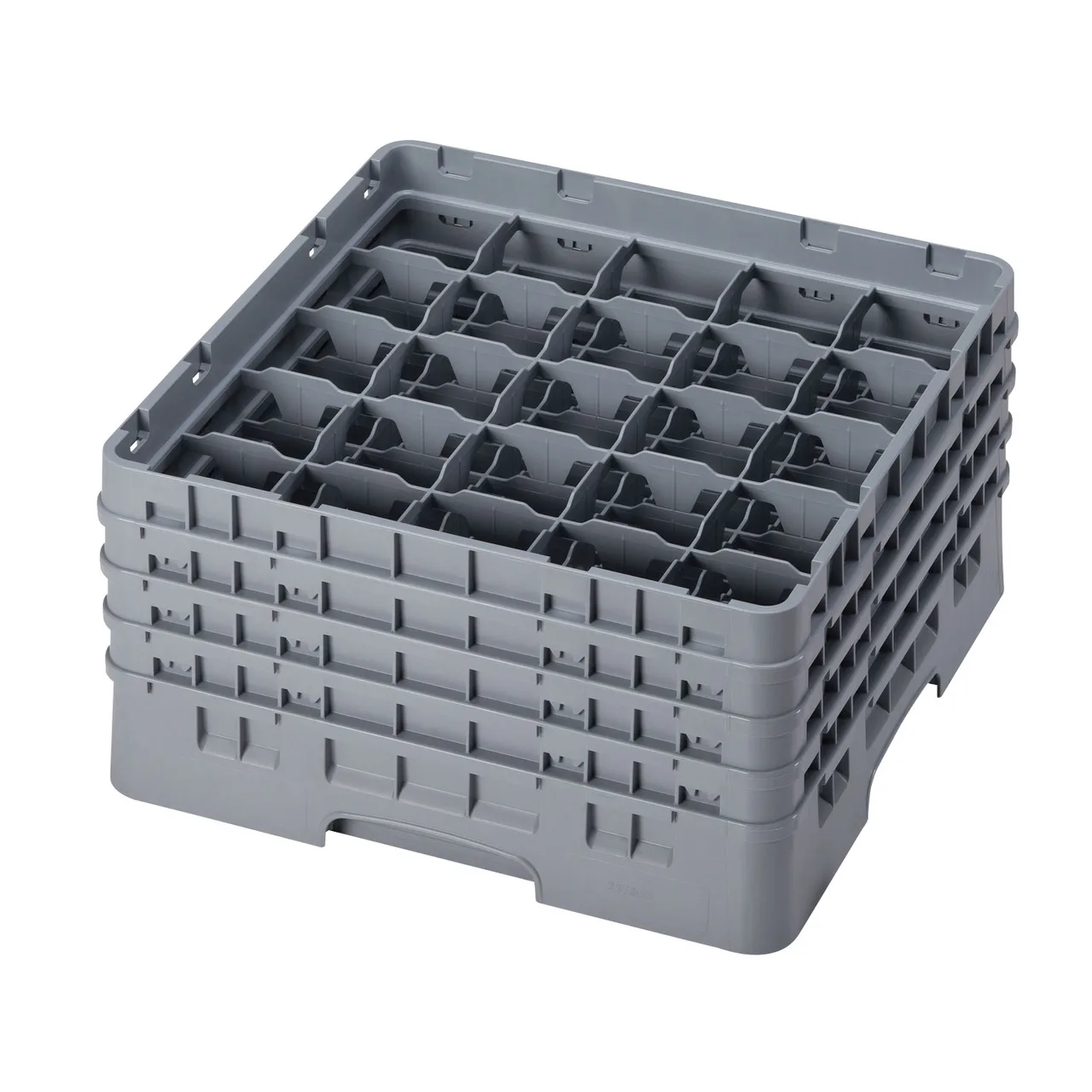Cambro 25S800151 Camrack Glass Rack, Full Size, Soft Gray, 19-3/4 x 19-3/4, 25 Compartments, 3-7/16 Max Dia, 8-1/2 Max Height