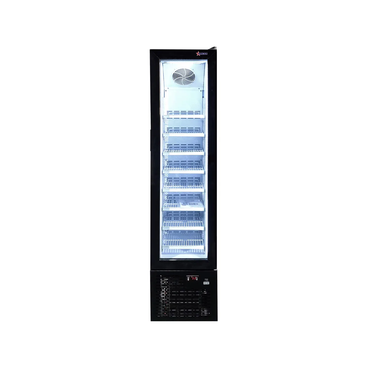 Omcan USA 47241 16" 1 Glass Door Freezer Merchandiser in Black, 3.7 cu. ft.