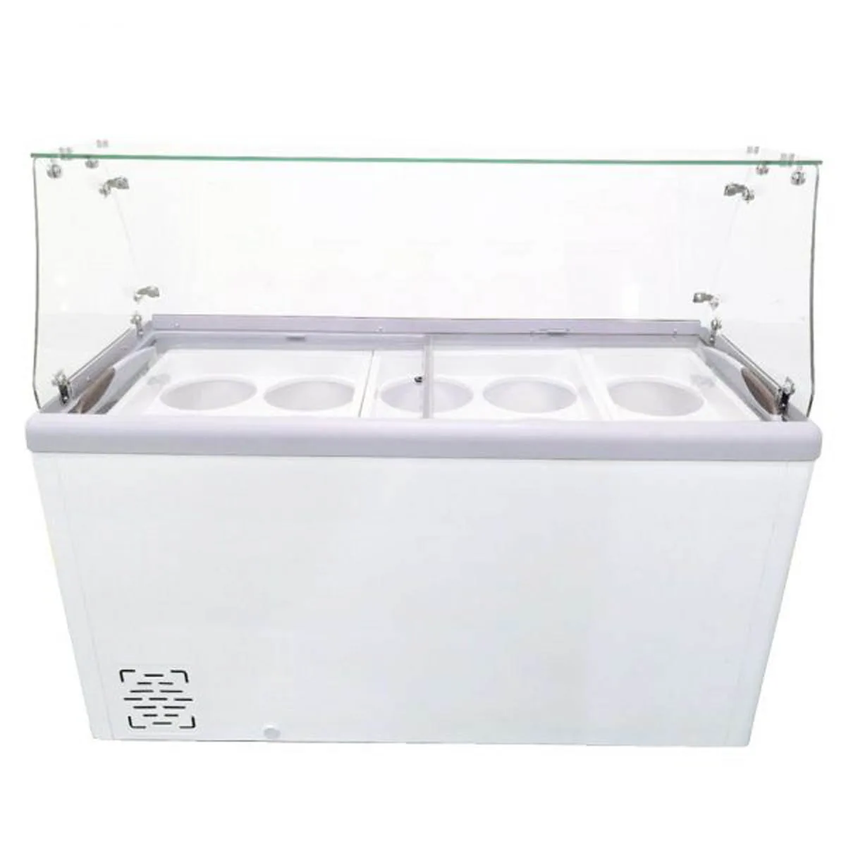 Omcan USA 44589 (FR-CN-0460-S) 60" Ice Cream Dipping Cabinet w/ Sneeze Guard