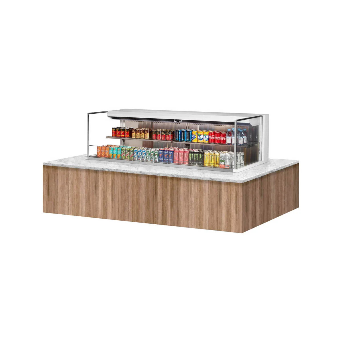 Turbo Air TOM-72L-UF-W(B)-2SI-N 72" Drop In Open Refrigerated Deli Display Case