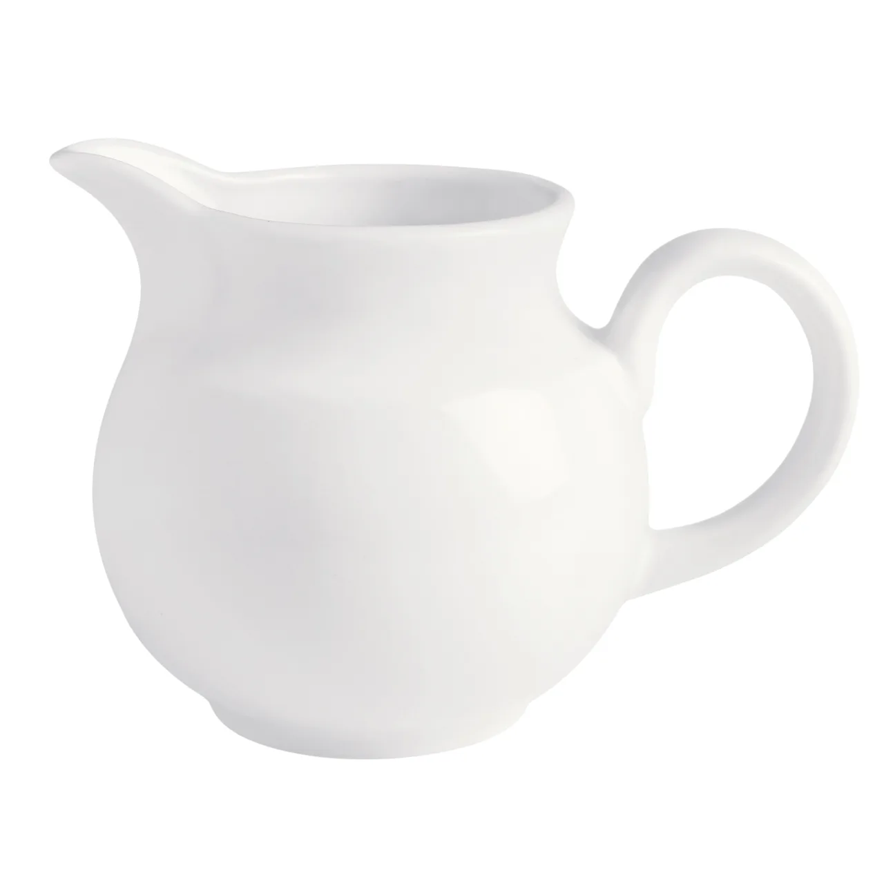 GET PA1101908412 Porcelain Creamer Pitcher, 15.9 Oz Rolled Edge, Safe to 380°F, Handle - Dozen