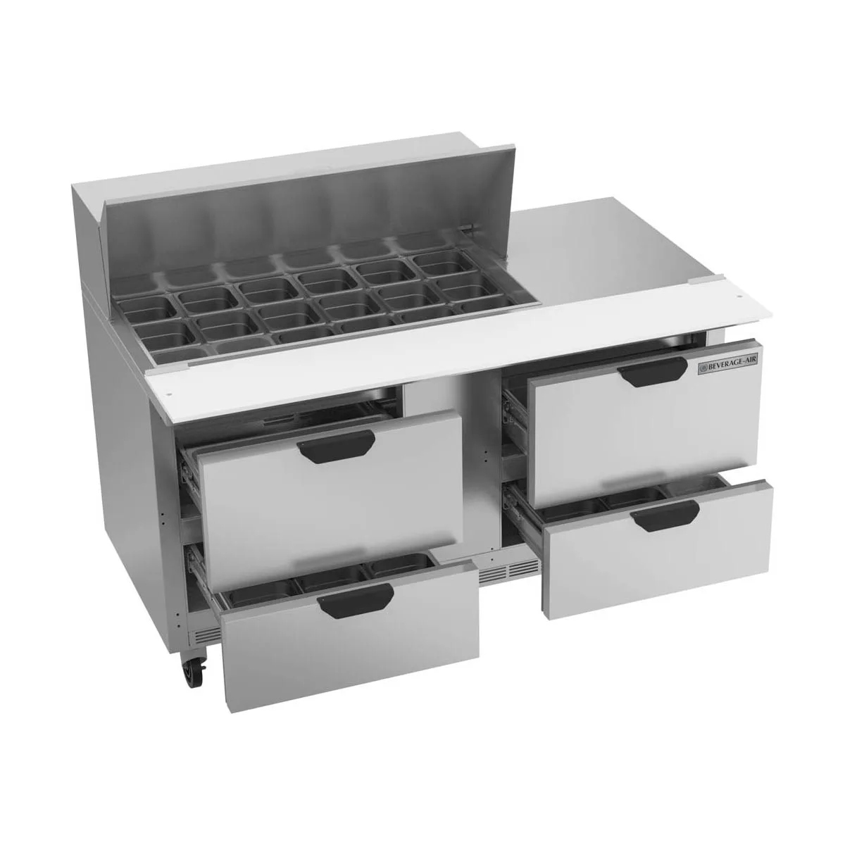 Beverage Air SPED60HC-18M-4 60" Mega Top Sandwich/Salad Prep Table w/ 4 Drawers, 18 Pans