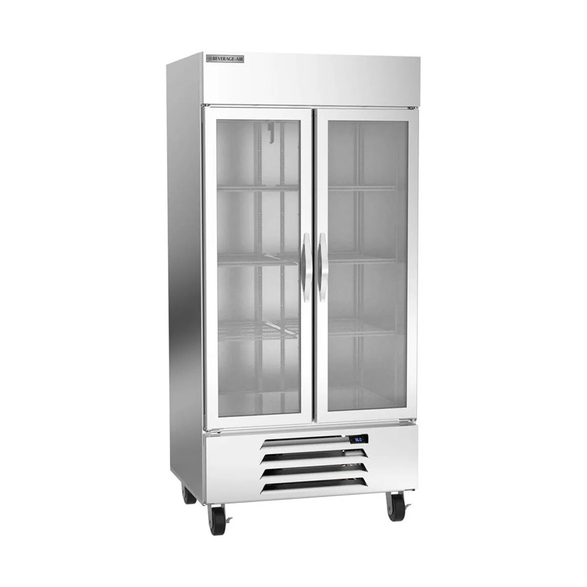 Beverage Air HBR35HC-1-G 39" 2-Section Reach-In Refrigerator w/ 2 Glass Full Doors, Bottom Mount, 1/4 hp, 37 cu. ft.