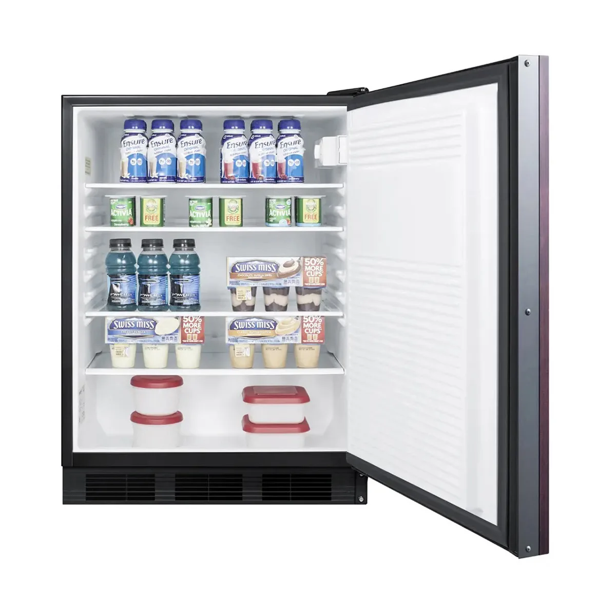 Summit FF7BKBIIFADA 24" Built-in Undercounter Refrigerator in Black, Panel Ready Door, ADA Compliant, 5.5 cu. ft.