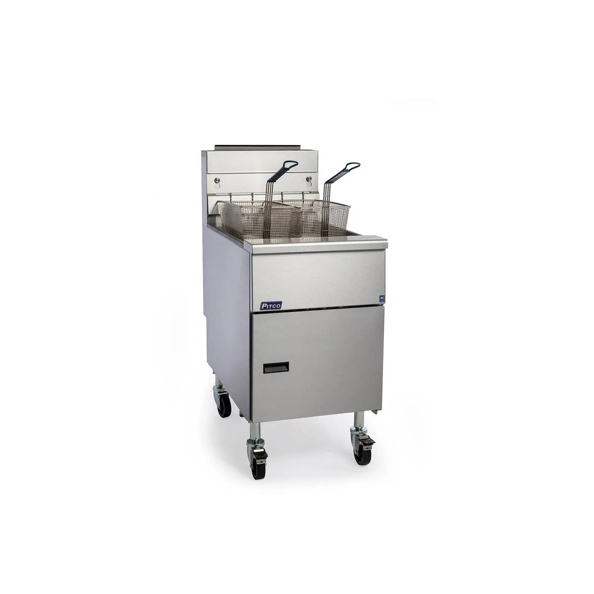 Pitco SE18 19" Floor Model Electric Full Pot Fryer w/ 90-Lb. Capacity, 2 Twin or 1 Full Baskets