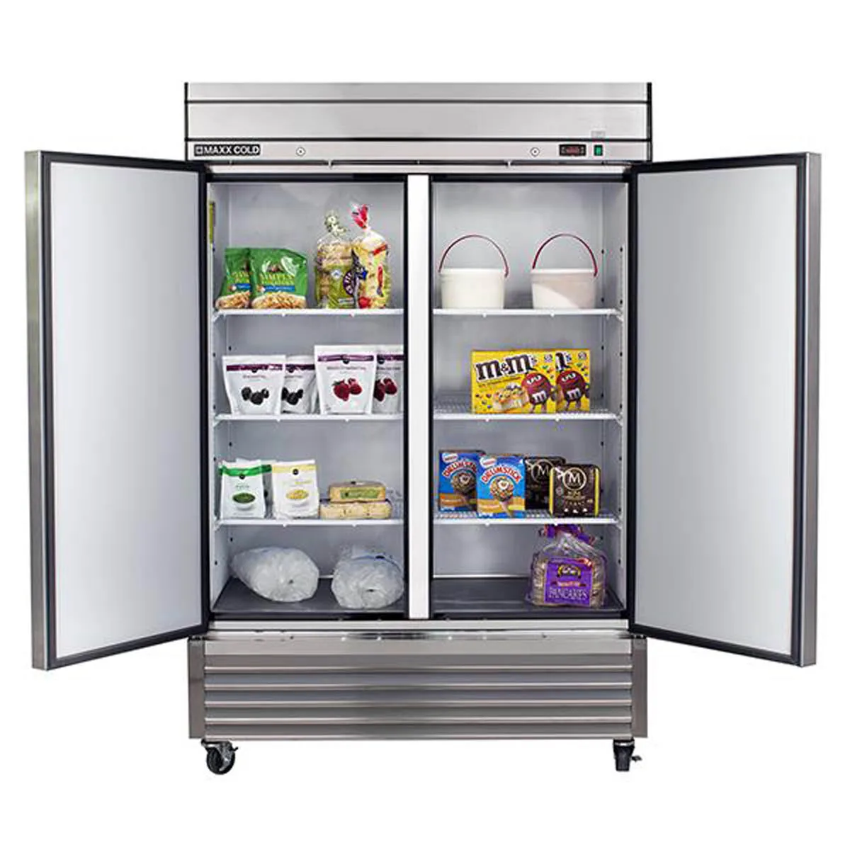Maxx Cold MXSF-49FDHC 54" 2-Solid Door Reach-In Freezer, Bottom Mount, 42.9 cu. ft., Stainless Steel Exterior, Aluminum Interior