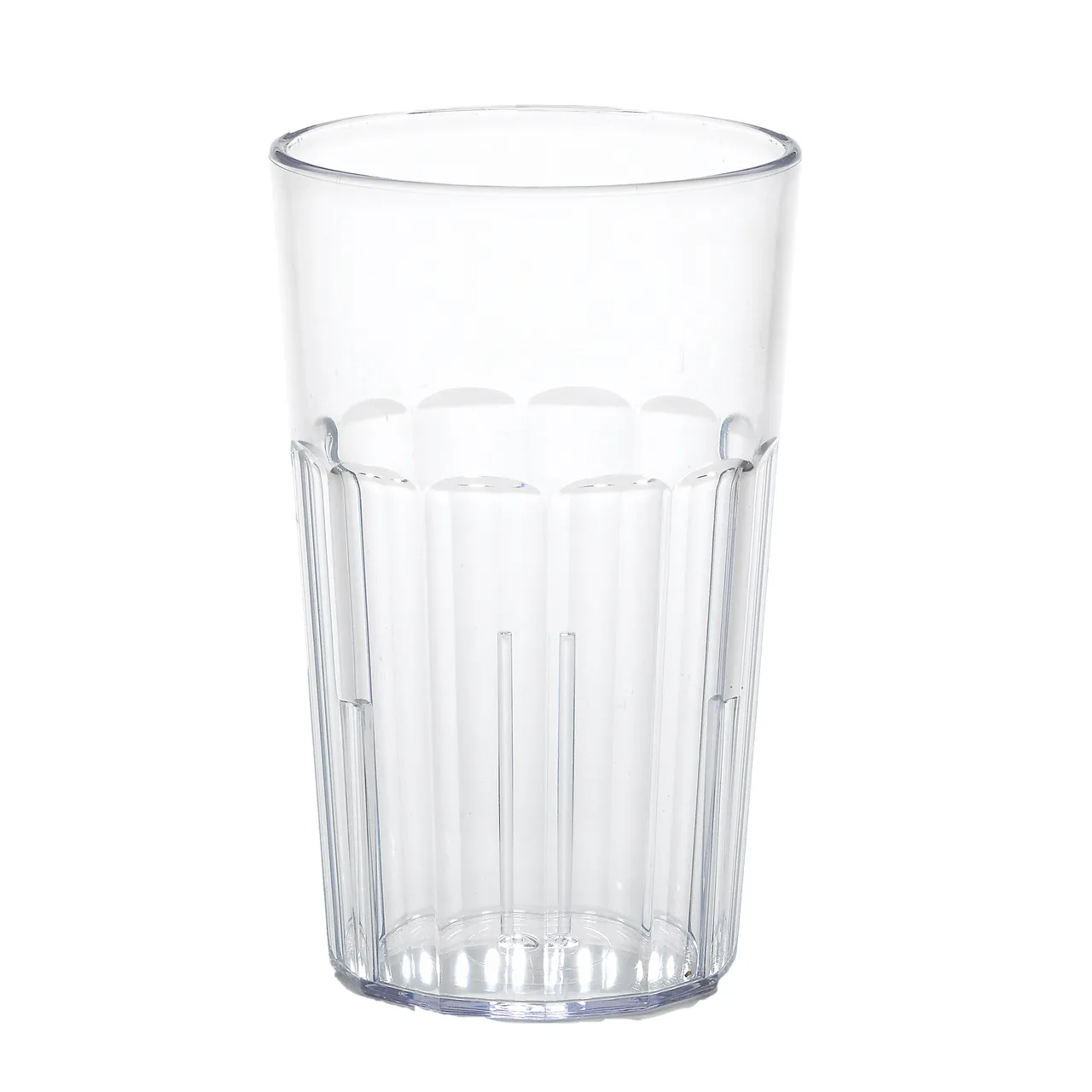 Cambro NT14152 Newport Tumbler, 14 oz Clear Fluted SAN Plastic, 3-1/8" Top Diameter, Dishwasher Safe