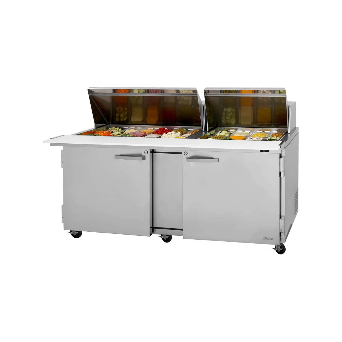 Turbo Air PST-72-30-N(-AL) 72" Mega Top Sandwich/Salad Prep Table w/ 2 Doors, 30 Pans