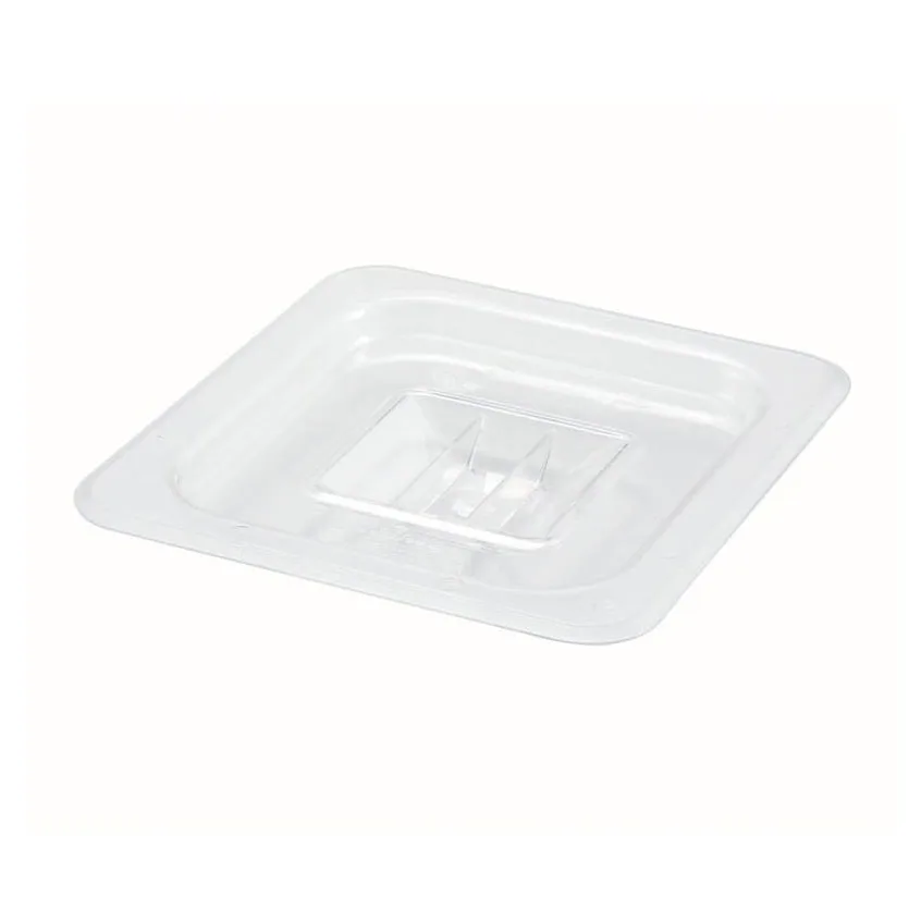 Omcan USA 80015 Pan Cover, 1/6 Size Flat Lid, Clear Polycarbonate, 6-15/16" x 6-3/8" NSF