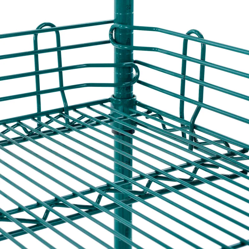 Klinger's Trading SLEDGE36-GREEN 36" Wire Shelf Ledge, 5-1/2"H, Green Epoxy Coated