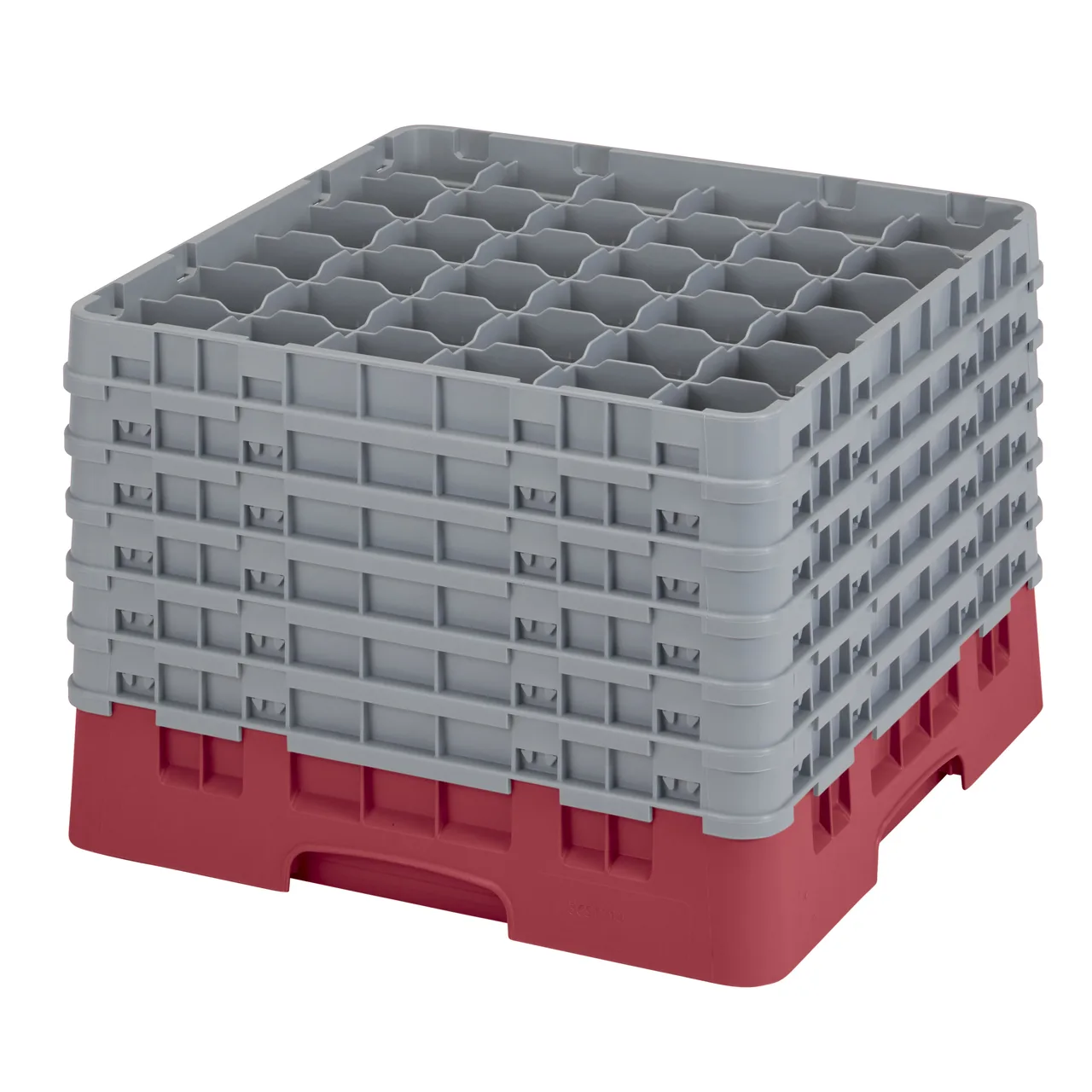 Cambro 36S1214416 Camrack Glass Rack, Full Size, Cranberry Red, 36 Compartments, 2-7/8" Max Dia, 12-5/8" Max Height