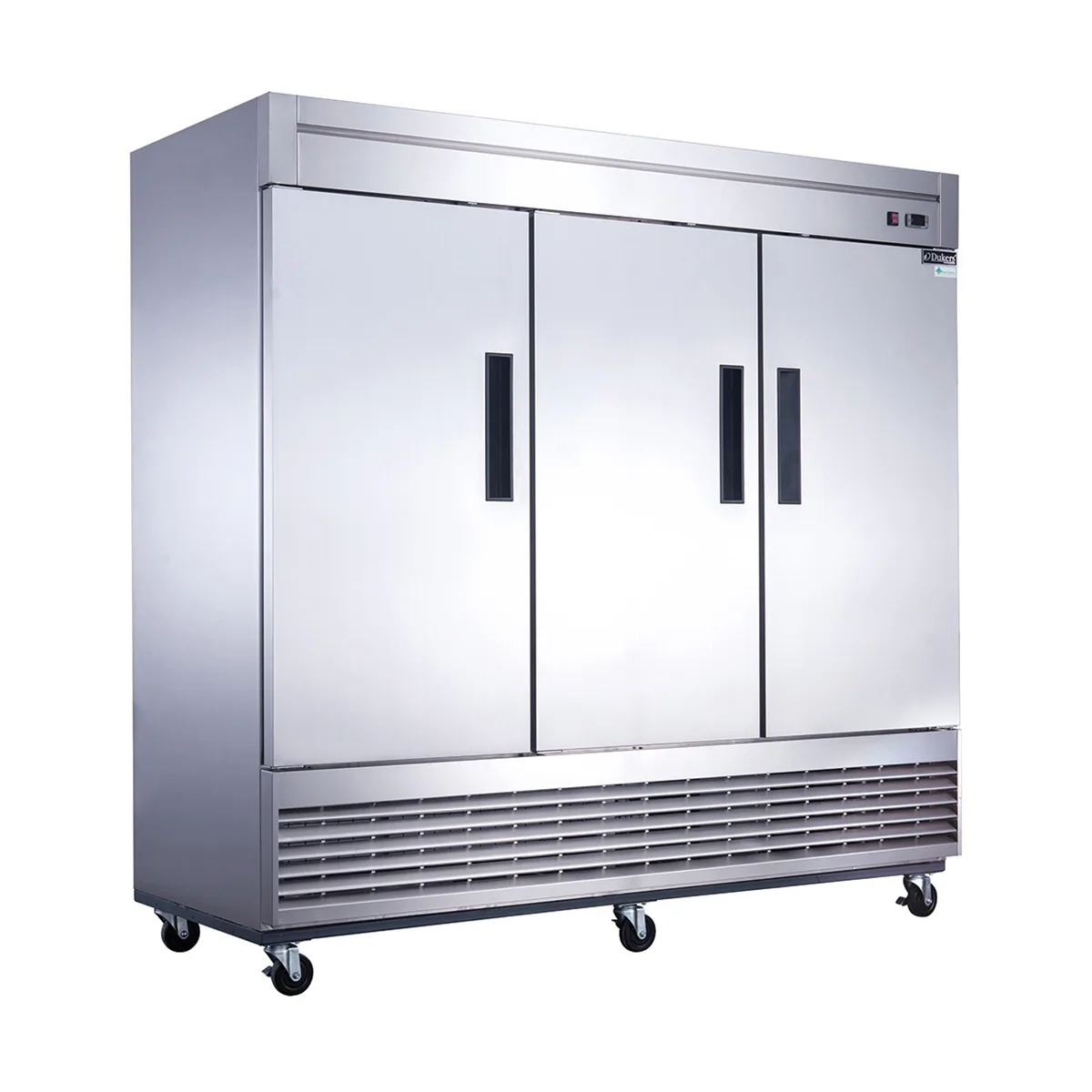 Dukers Appliance Co D83F 82" 3-Solid Door Reach-In Freezer, Bottom Mounted, 64.80 cu. ft.