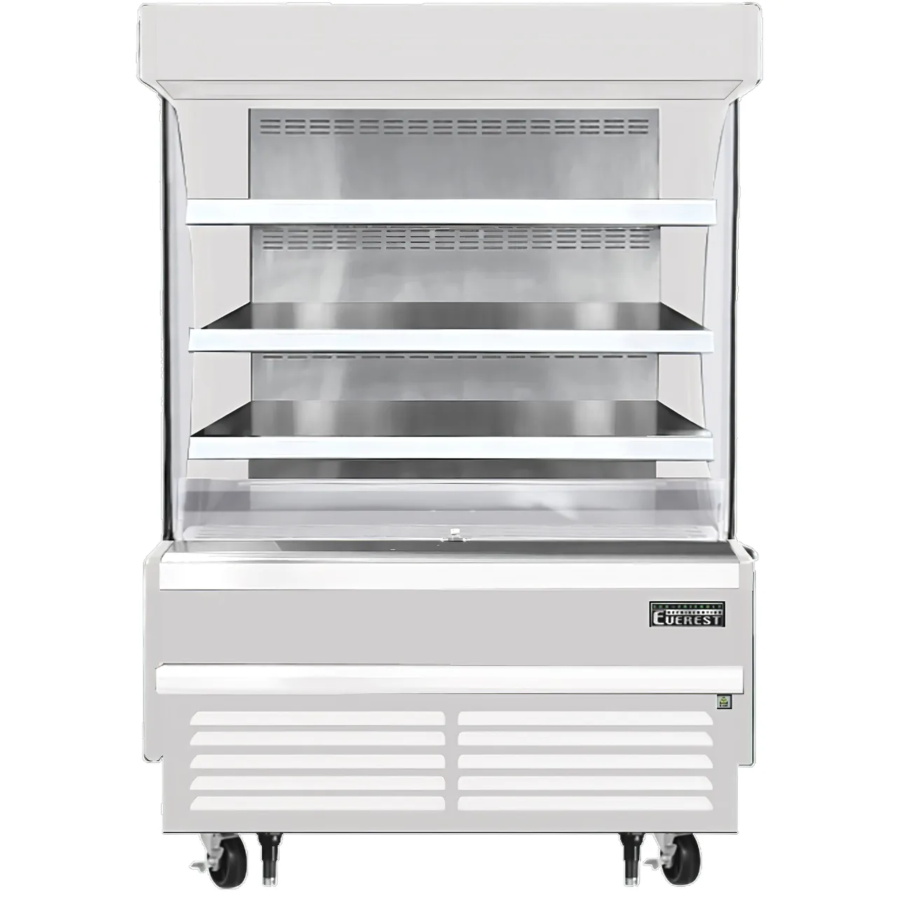 Everest EOMV-48-W-28-S 48" Vertical Open Air Merchandiser in White, High Profile, 3 Shelves, 12.2 cu. ft.