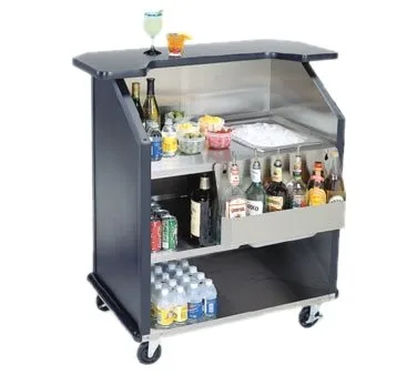 Lakeside 76884 40 lb. Ice Bin (2) 7-Bottle Speed Rail-43" Portable Bar
