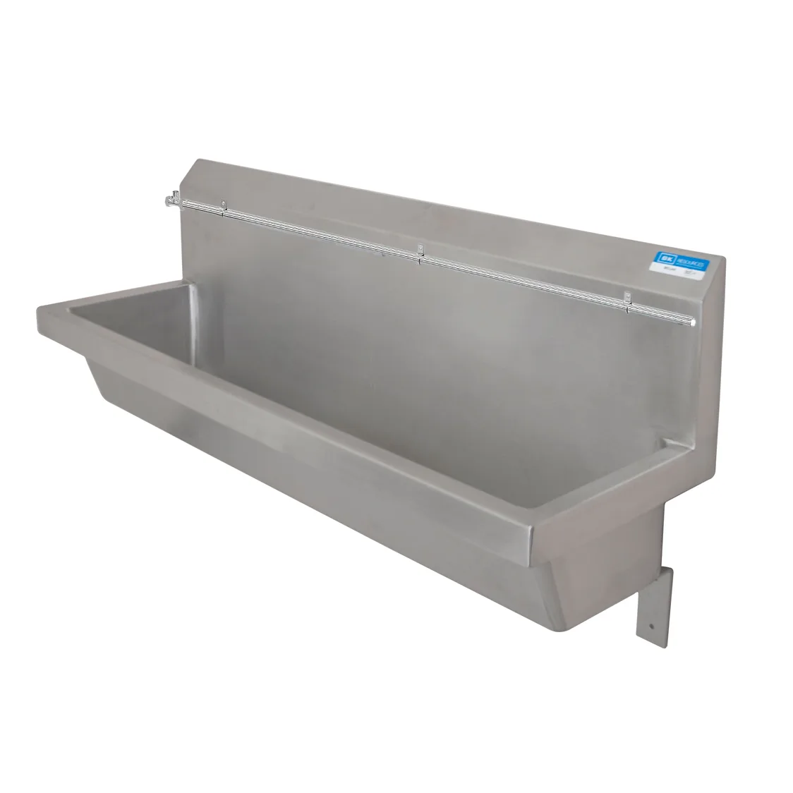 BK Resources MSU-48PG Stainless Steel 48" Urinal with Wall Mount Design, Brackets Included