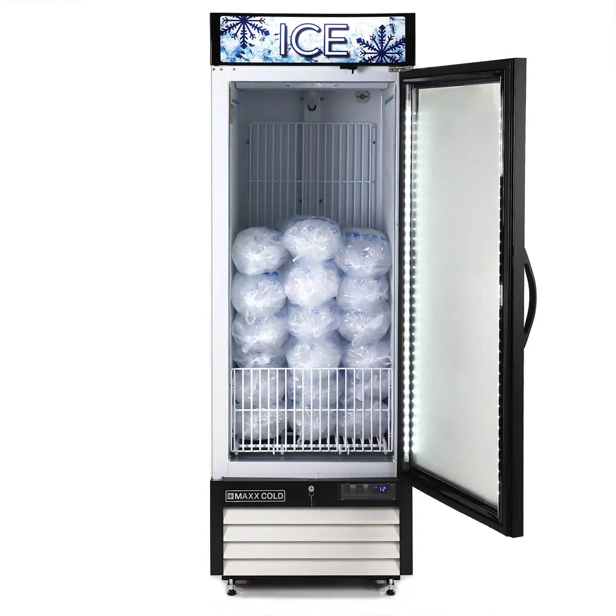 Maxx Cold MXM1-23FHC-ICE 27" Glass Door Freezer Merchandiser, 23 cu. ft.