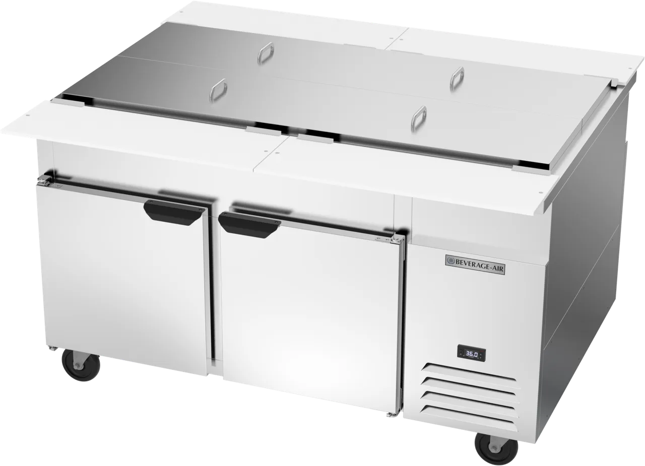 Beverage Air SPE60HC-32M-PT 60" 4-Door Mega Top Sandwich and Salad Prep Table, 32 Pans