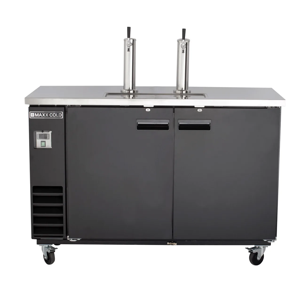 Maxx Cold MXBD60-2BHC 61" Draft Beer Cooler w/ 2 Kegs, 14.2 cu. ft., 2 Single-Tap Towers