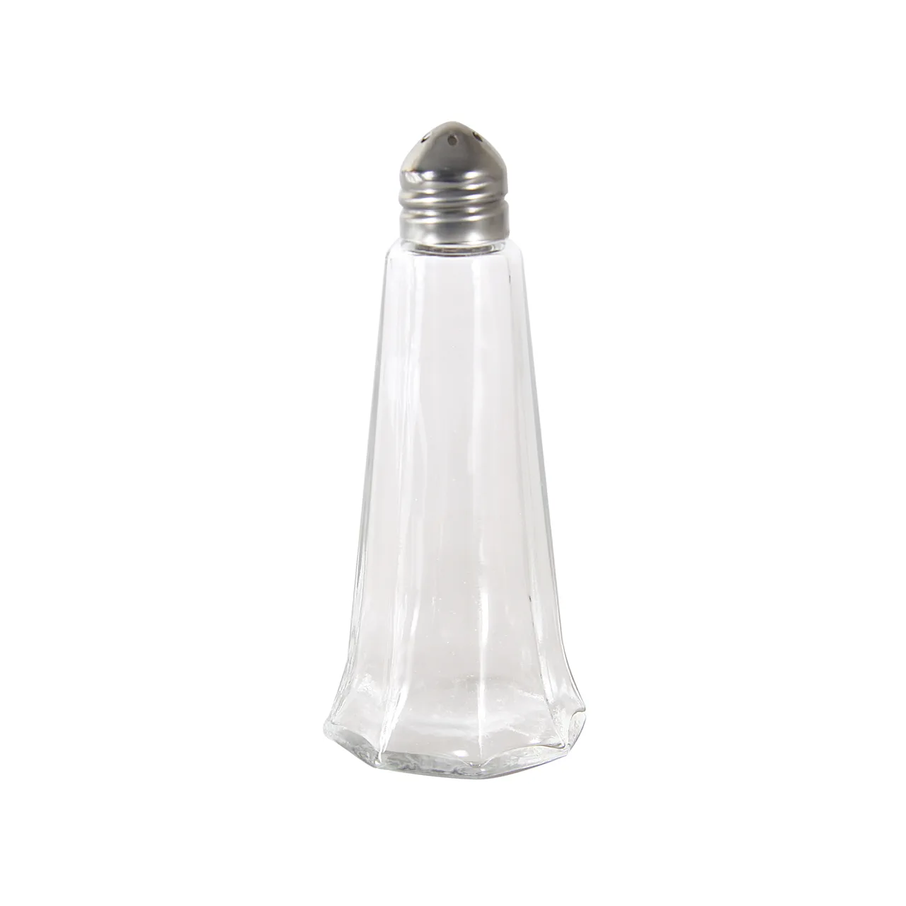 CAC China G7TK-1S - 1 Oz Salt Pepper Shaker Lead-Free Glass Jar with Stainless Steel Top - 1 Dozen