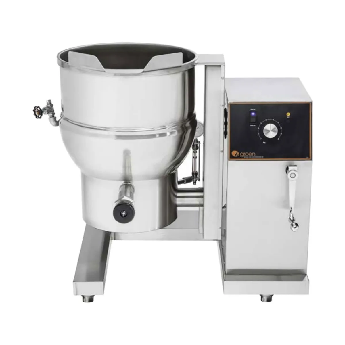 Groen DH-60C2T 60 Gallon Floor Tilting 2/3 Steam Jacketed Gas Kettle w/ Crank Tilt, 150.000 BTU