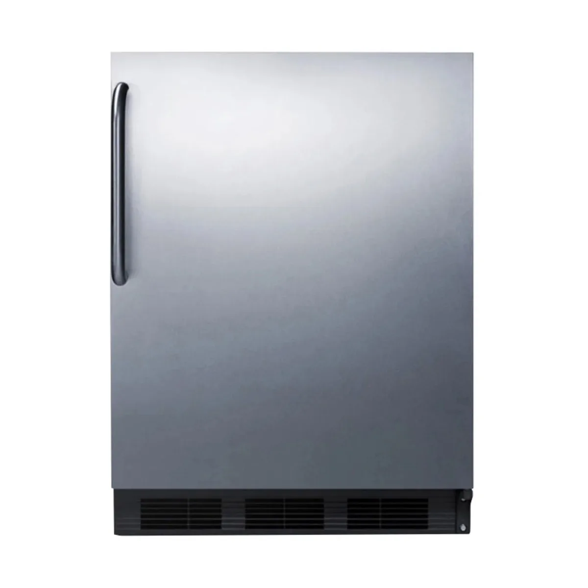 Summit FF7BKSSTB 24" Undercounter Refrigerator in Black, Stainless Steel Door, Towel Bar Handle, 5.5 cu. ft.