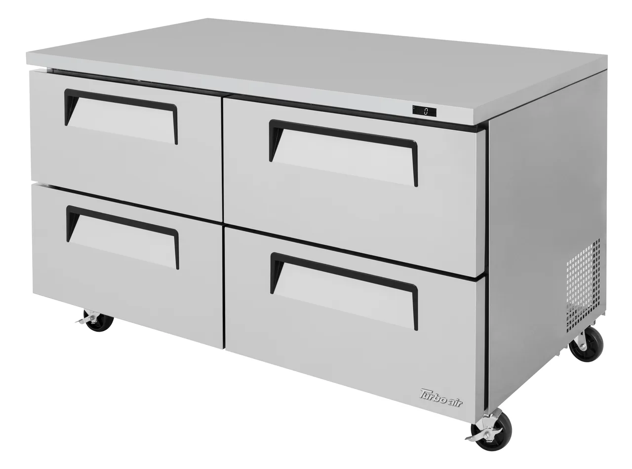 Turbo Air TUF-60SD-D4-N 60" 4-Drawer Undercounter Freezer, Stainless Steel, 17.2 cu. ft., R290 Refrigerant