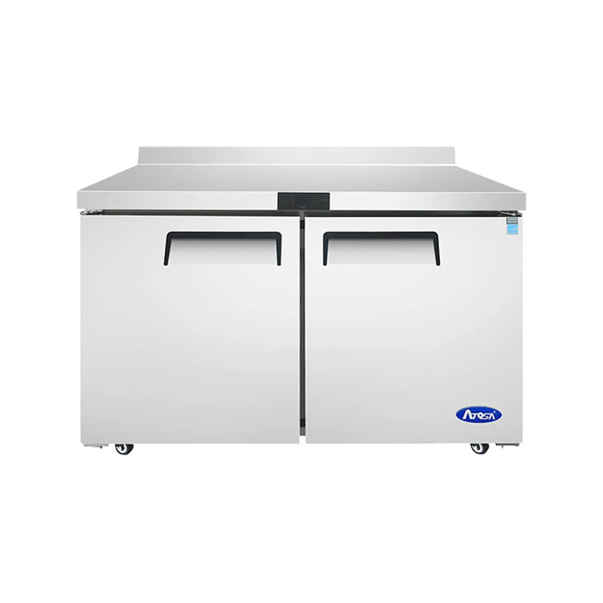 Atosa USA MGF8413GR 48" 2-Solid Door WorkTop Freezer with Backsplash, -8°F–0°F temp, 13.4 cu. ft.