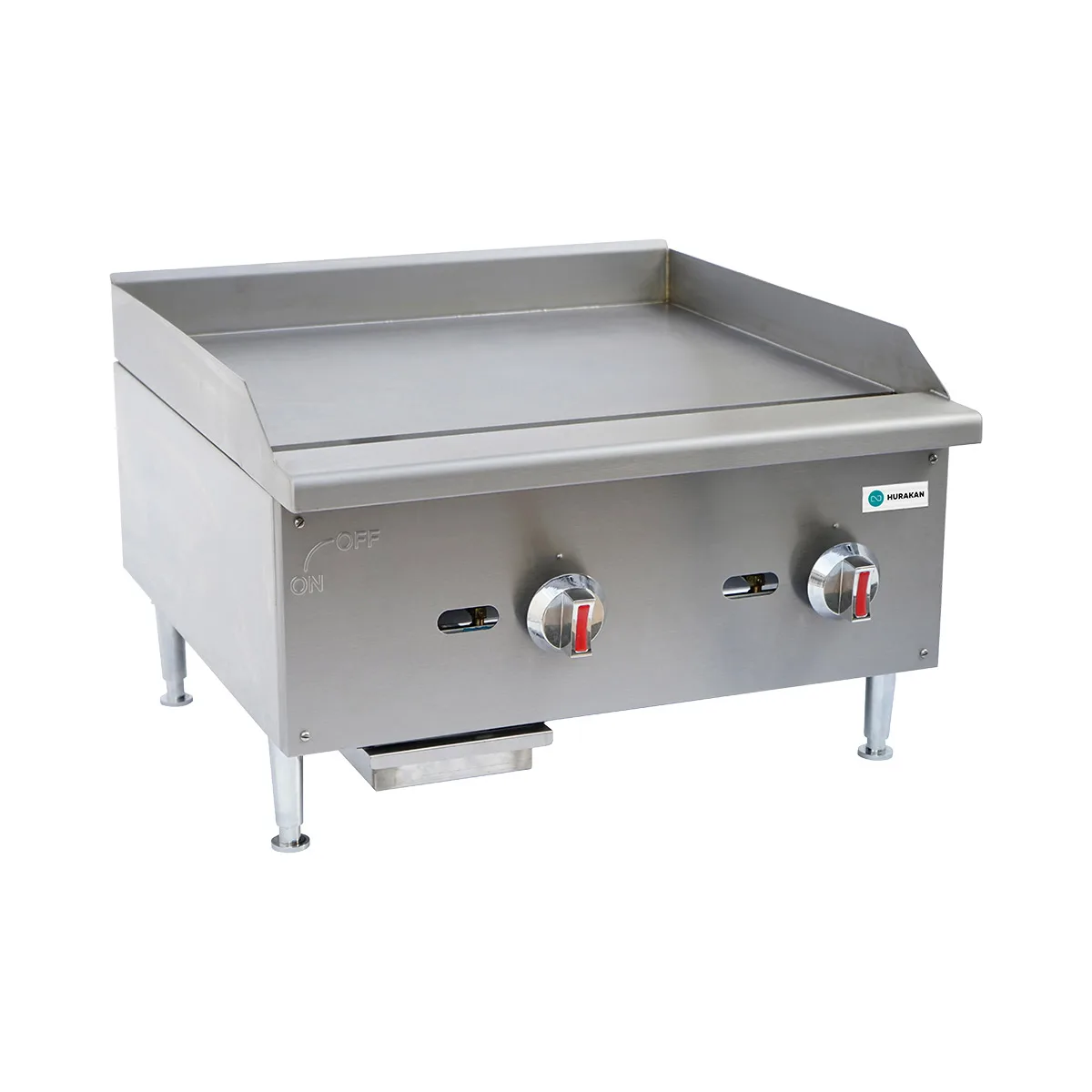 Hurakan HKN-PSXGL24 A/W 24" Countertop Gas Griddle w/ 3/4" Steel Plate, Manual Control, 60.000 BTU
