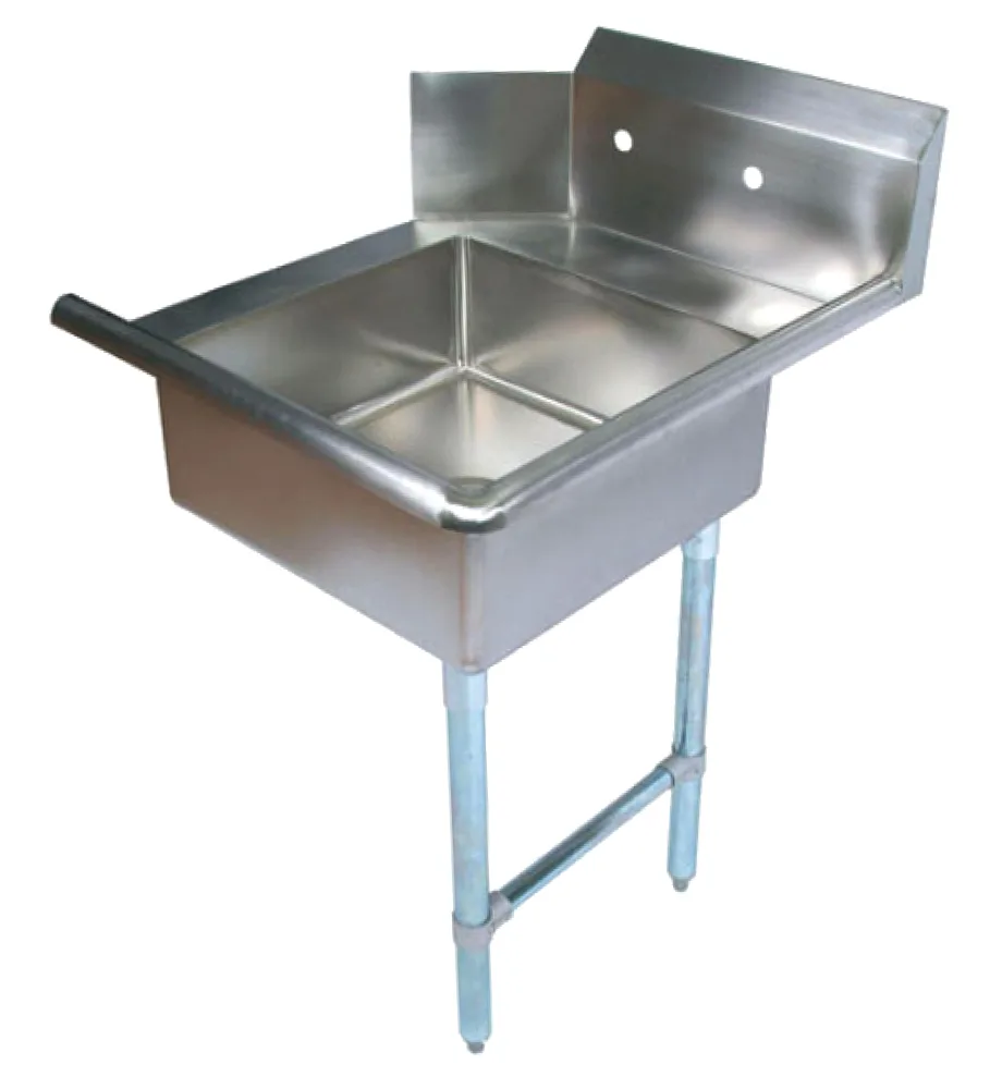 Omcan USA 28481 26" Stainless Steel Soiled Dishtable with Sink, 10" Splash Height / Right-to-Left