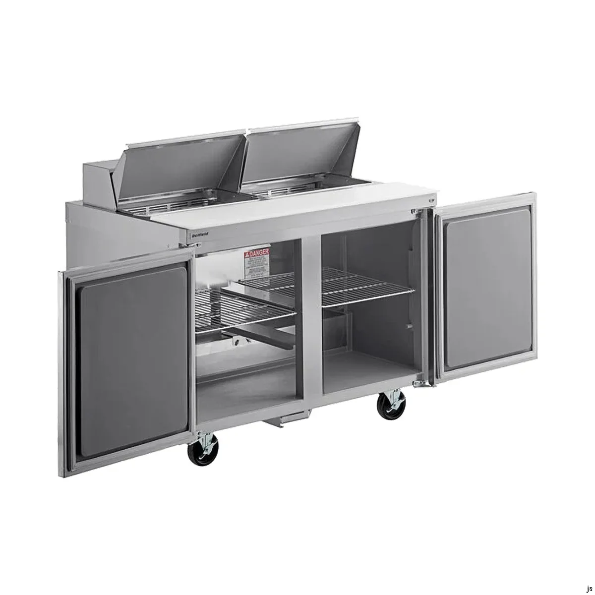 Delfield 4448NP-12M 48" 2-Door Mega Top Sandwich and Salad Prep Table, 12 Pans
