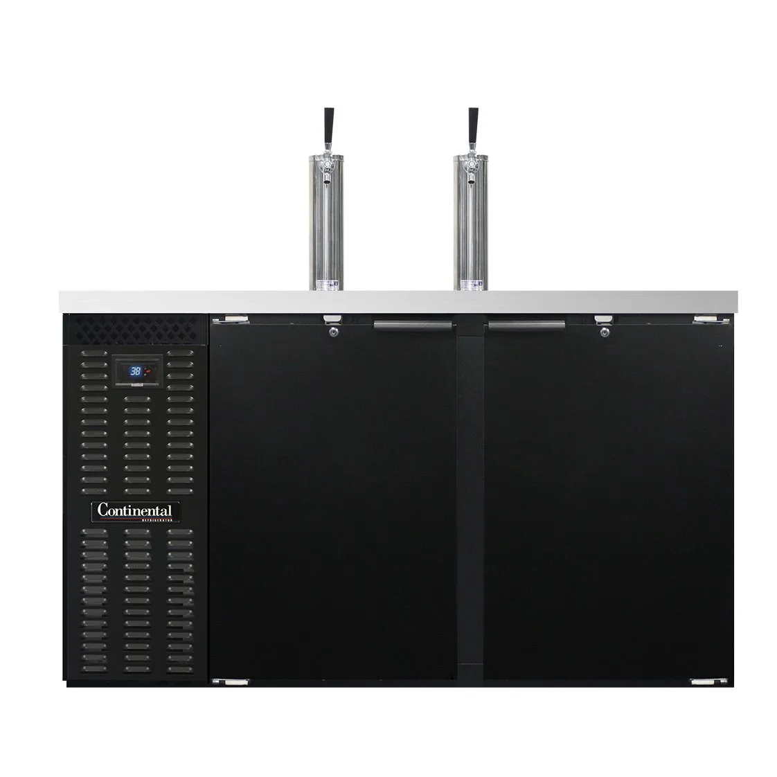 Continental Refrigerator KC59SN - 59" 2-Column Keg Cooler, 15 Cu Ft, Black, 1/4 HP R290, Display
