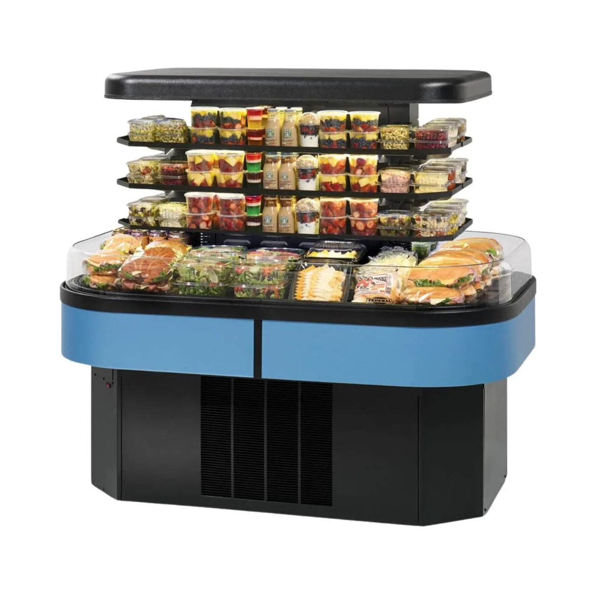 Federal Industries IMSS60SC-3 60" Refrigerated Self-Serve Island Merchandiser, 3 Shelves