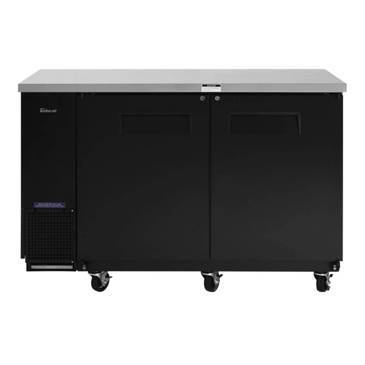 Turbo Air TBB-24-60SBD-N6 61" Two Section Back Bar Cooler with Solid Door, 16.46 cu. ft.